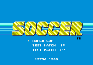 World Cup Italia '90 title screen for Sega Mega Drive